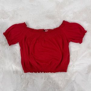 DIVIDED women’s red crop top shirt size S